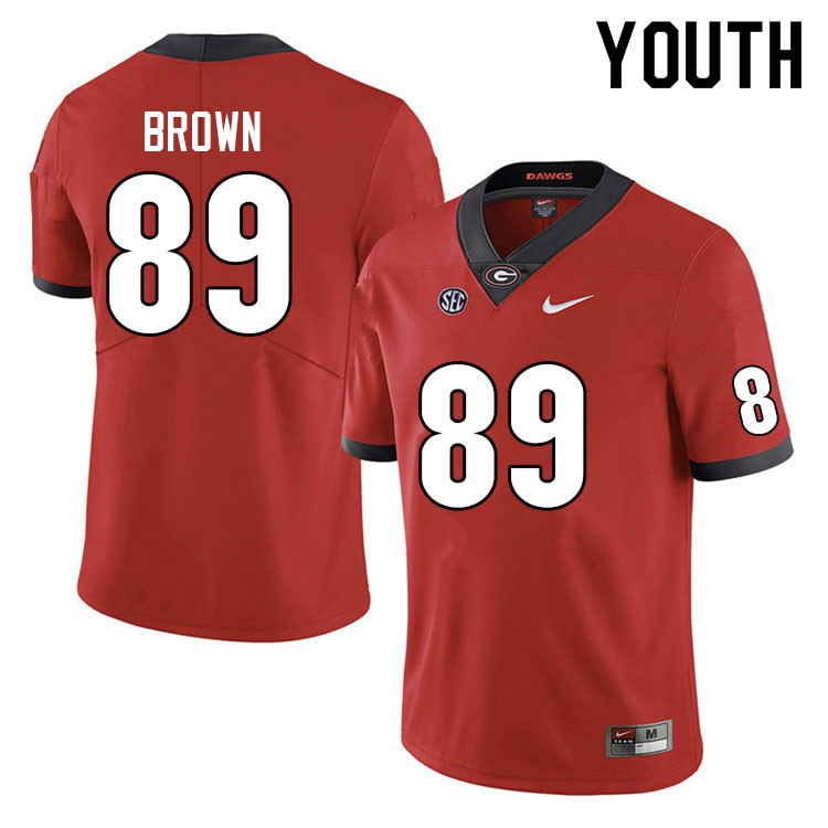 Youth #89 Malcolm Brown Georgia Bulldogs College Football Jerseys Sale-Red Anniversary